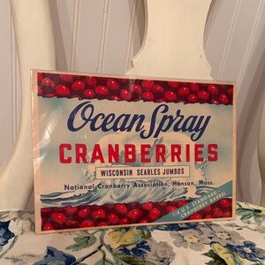 Ocean Spray Cranberries Vintage Sign